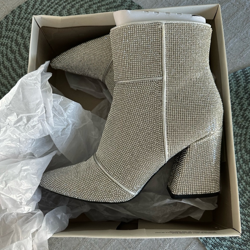 Cailin Silver✨ Rhinestone - Ankle Boots